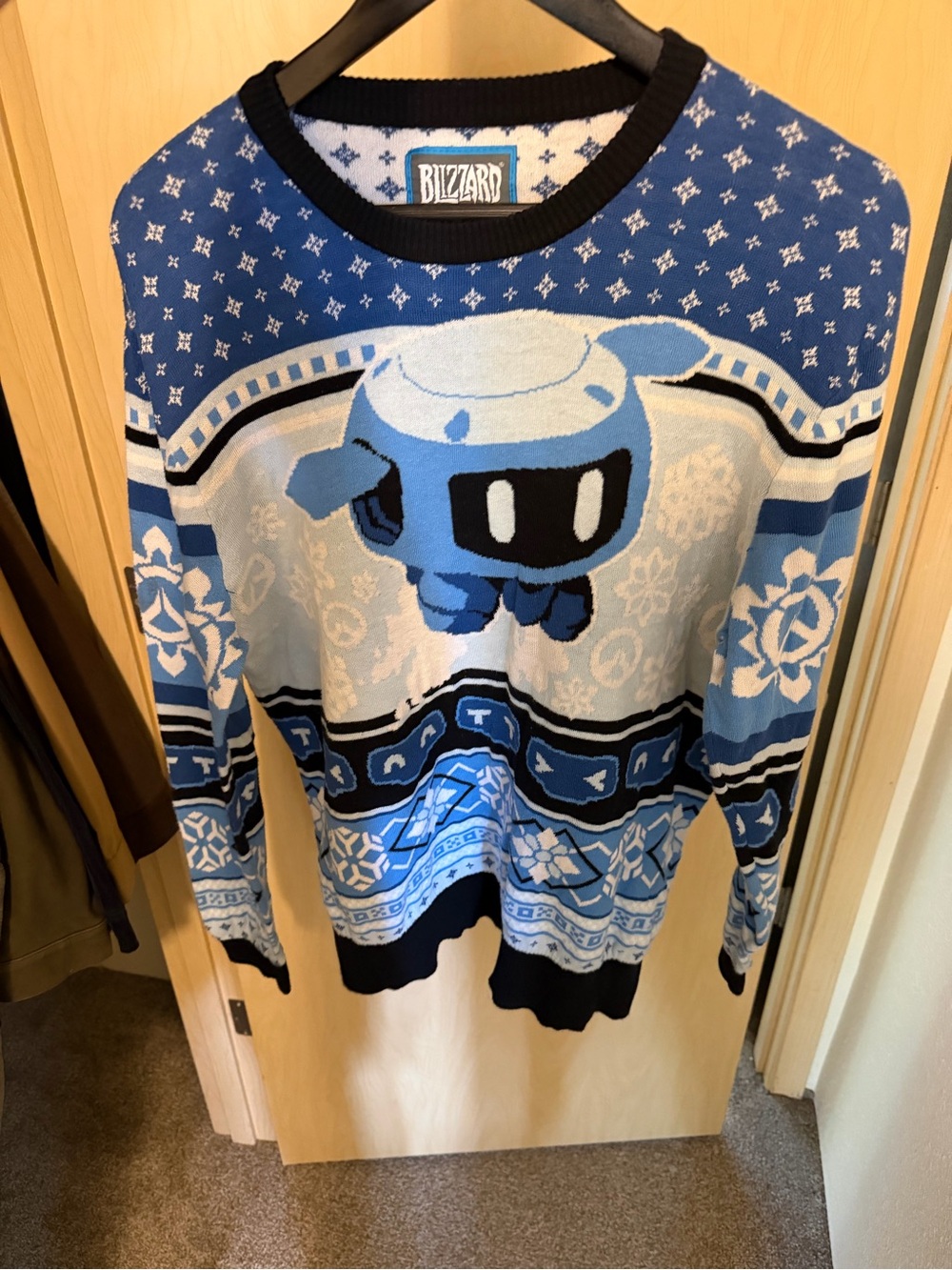 Overwatch - Men’s Crewneck Christmas Sweater Mei - Blizzard Large